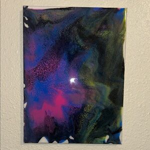 Abstract Blue and Pink Canvas Art
